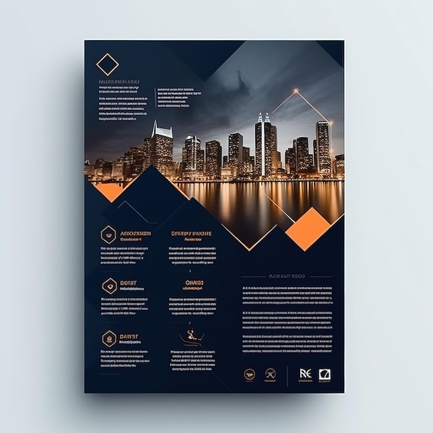 Foto corporate book cover design vorlage in a4 kann an broschüre generative ai angepasst werden