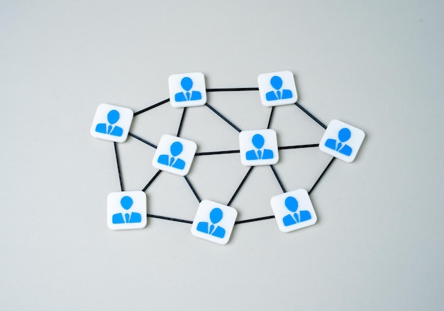 Corporate work network and communication between its participants Business relations distribution