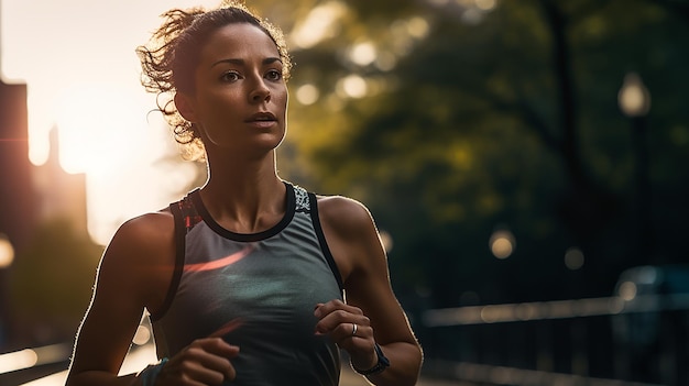 Foto corredor de maratona em ação