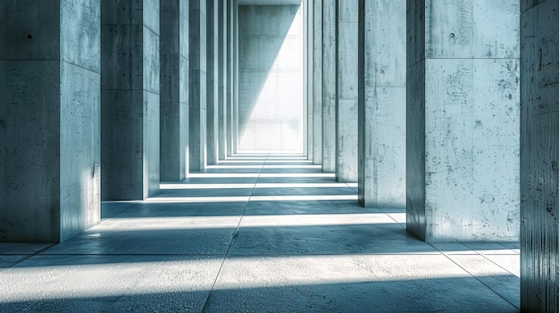 Corredor moderno e sereno com luz solar