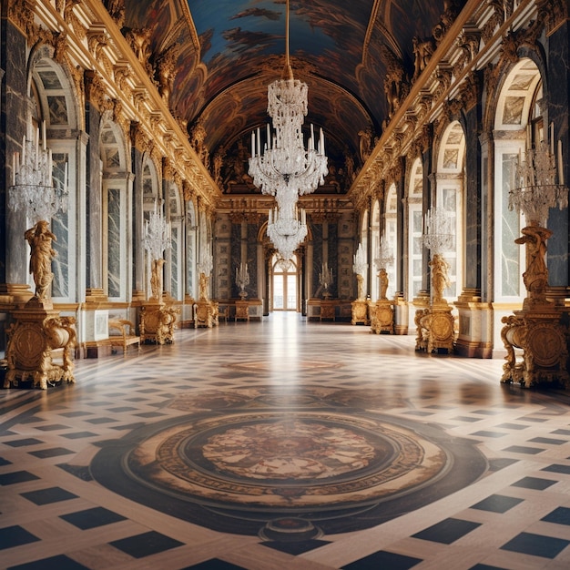 Foto el corredor del palacio de versalles