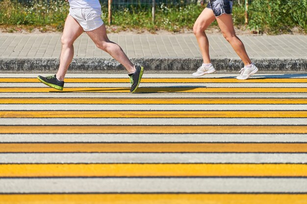 Corredores de maratona na cidade