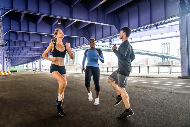 Corredores entrenando en Nueva York