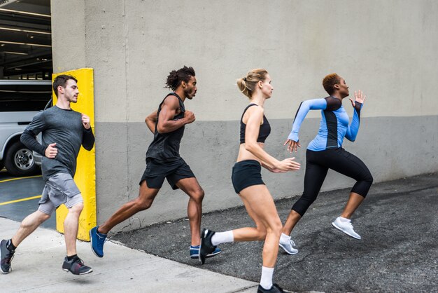 Corredores entrenando en Nueva York