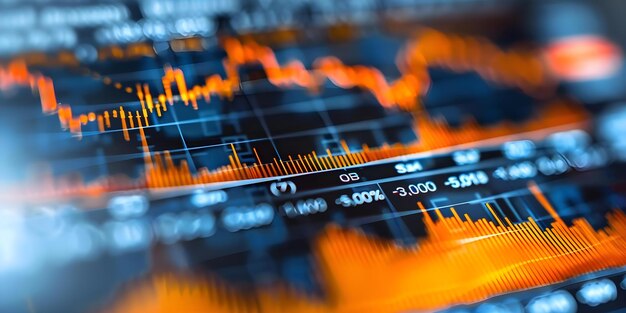 Foto correlación negativa entre los precios de las acciones y los tipos de interés en el gráfico de dispersión macroeconómico