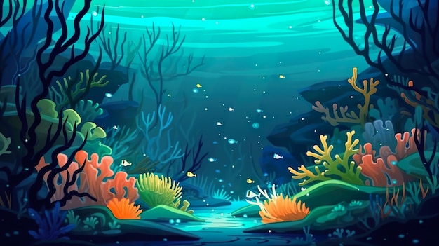 Correntes de fundo abstratas Ilustração que captura a beleza e a fluidez das correntes subaquáticas, ideal para banners atraentes Generative AI