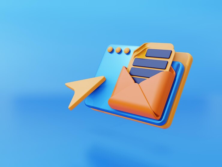 Foto correo electrónico abierto de ilustración 3d en el navegador internet perfecto para ilustración o fondo