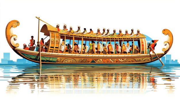 Corrida de barcos de Onam Feliz festival de Onam Onam Generativo ai