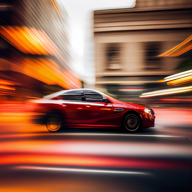 Foto corrida de carros em imagem gerada por ia de fundo desfocado de alta velocidade