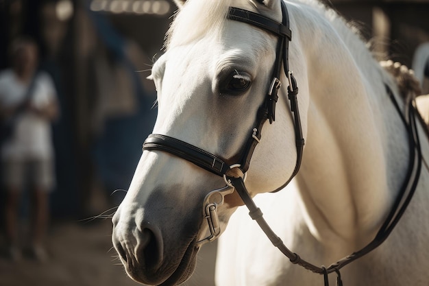 Cara De Um Cavalo De Corrida De Raça Pura Bonita No Treinamento De Dressage  Foto Royalty Free, Gravuras, Imagens e Banco de fotografias. Image 57193614