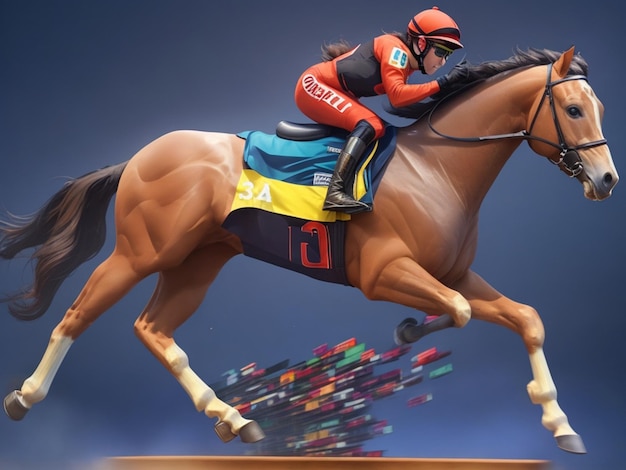 corrida de cavalos belo projeto 3D para você projeto Ai Generative