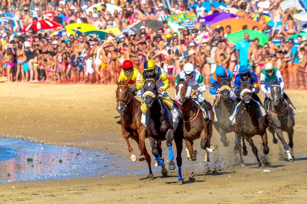 Corrida de cavalos em Sanlucar de Barrameda