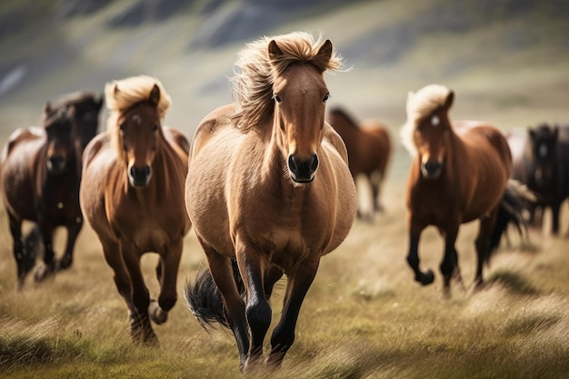 Foto corrida de cavalos islandeses