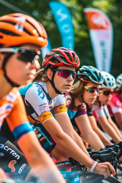 Foto corrida de ciclismo de estrada feminina highenergy