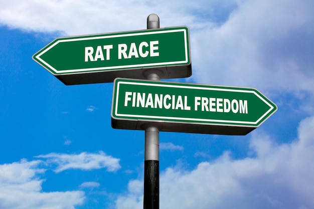 Corrida de ratos ou sinais direcionais de liberdade financeira