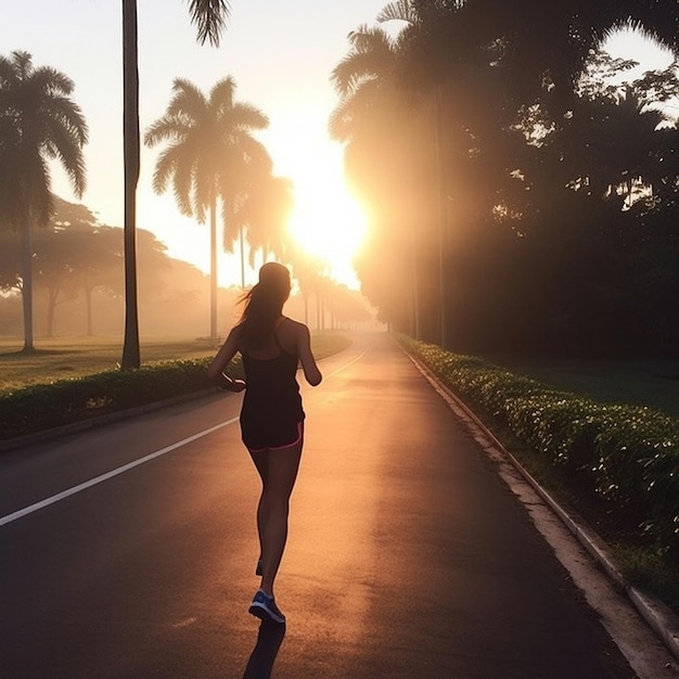 Corrida esportiva matinal