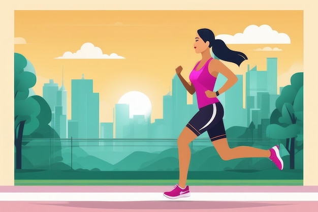 Corrida matinal Exercício energizante para fitness e bem-estar