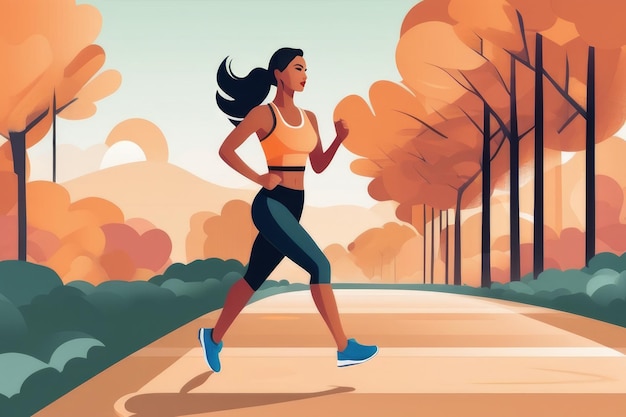 Corrida matinal Exercício energizante para fitness e bem-estar