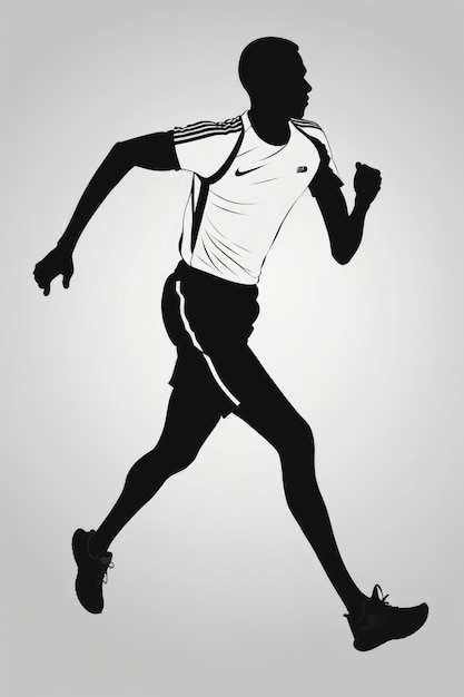 corriendo clipart negro blanco