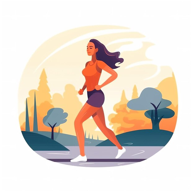 Foto corriendo en la ilustración vectorial de la naturaleza