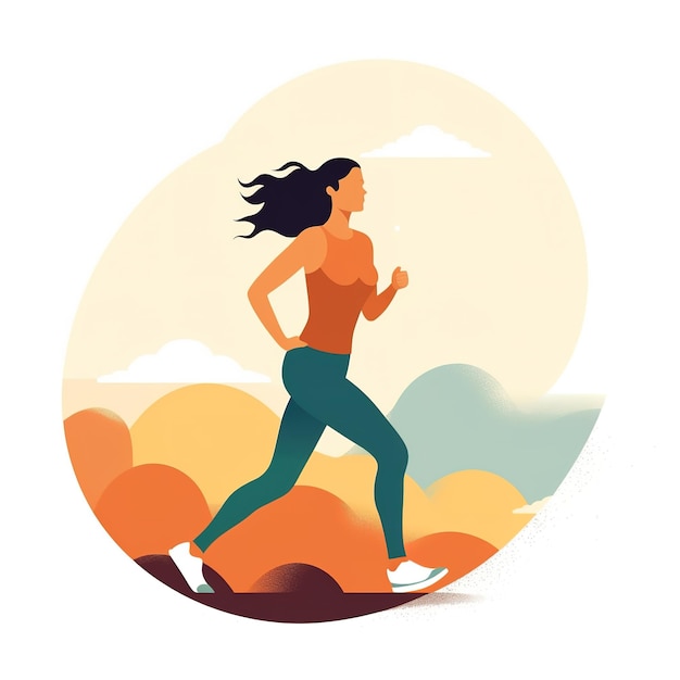 corriendo en la ilustración vectorial de la naturaleza