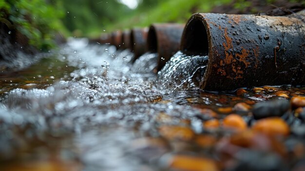 Foto corriente de agua que fluye a través del bosque