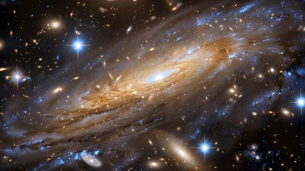 Foto corrientes de marea de estrellas que rodean la galaxia