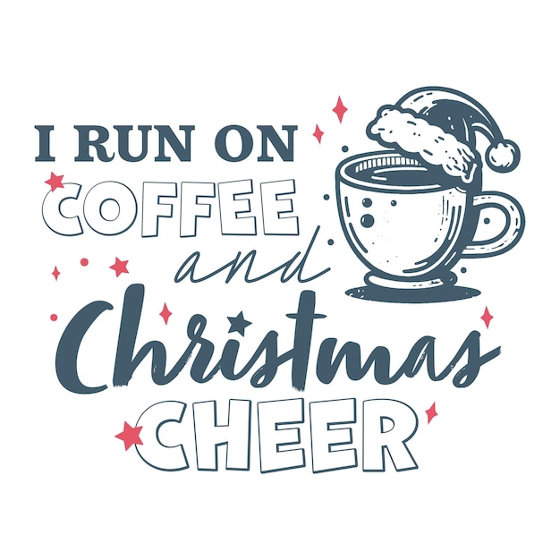 Corro con café y alegría navideña Camiseta navideña sarcástica divertida