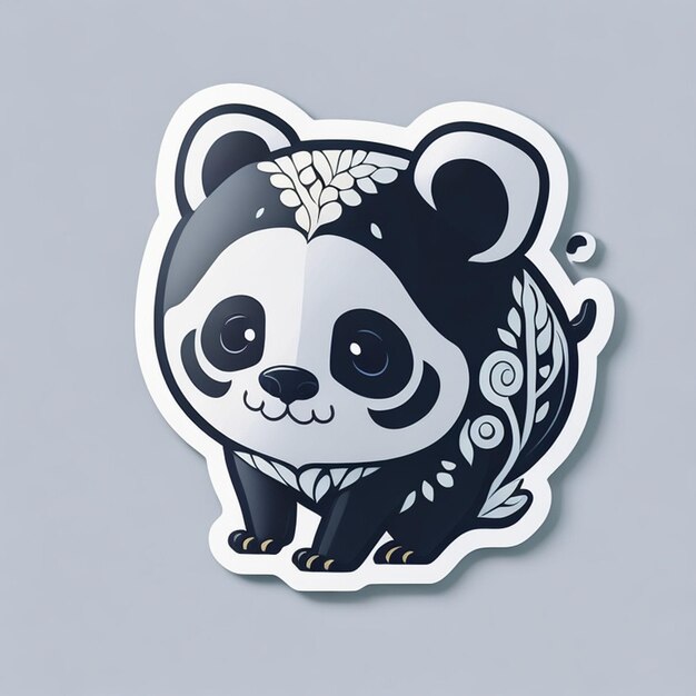 Foto cortar design de adesivo com tema panda gerado por ia