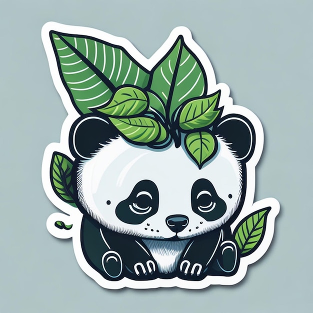 Foto cortar design de adesivo com tema panda gerado por ia