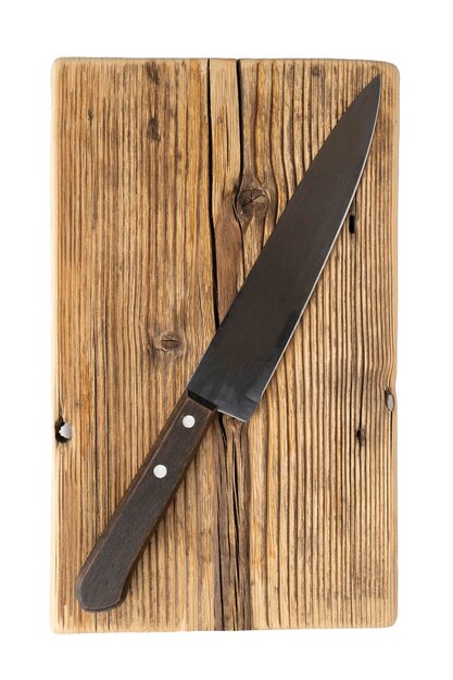 Cortar tabla de madera y cuchillos de cocina.