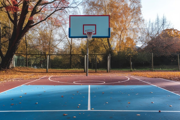 Foto corte de baloncesto al aire libre soleado generar ai