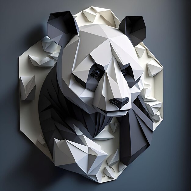 Corte de papel de cabeça de panda