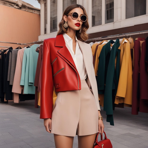 Foto corte de moda moderna femenina nueva y camisa ai generado