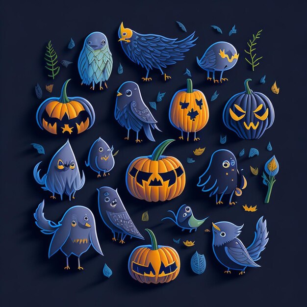 corte o design do adesivo com tema de Halloween gerado por IA