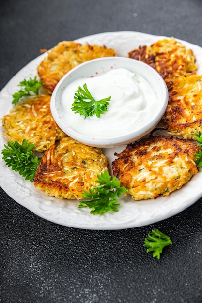 corteleta de batata draniki comida vegetal refeição marrom comida lanche na mesa cópia comida espacial