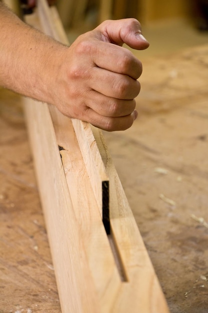 Foto cortes de madera de carpintería