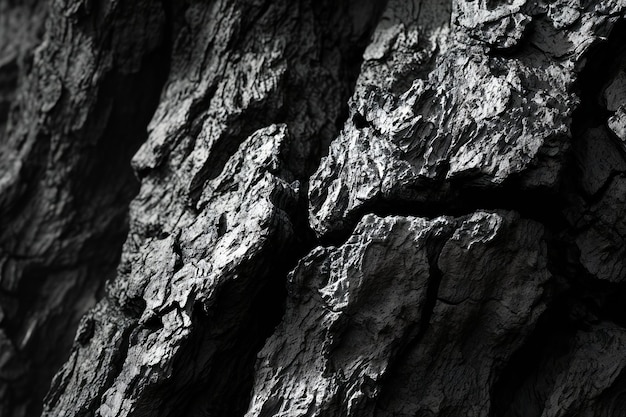 Cortiça de árvore em preto e branco Fonte abstrata e textura para design