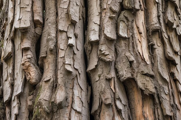 Cortiça de árvore velha em close-up como fundo natural