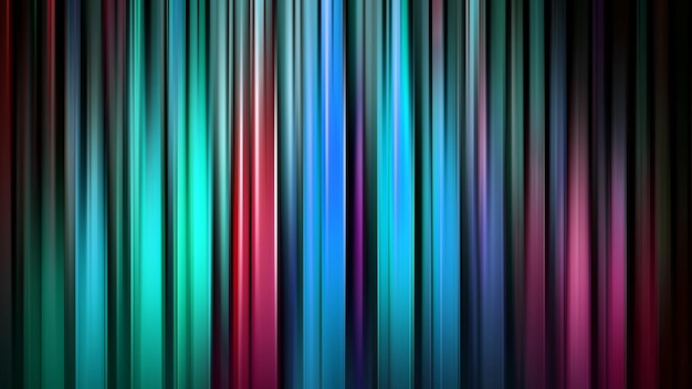 Una cortina azul y rosa con un fondo negro.