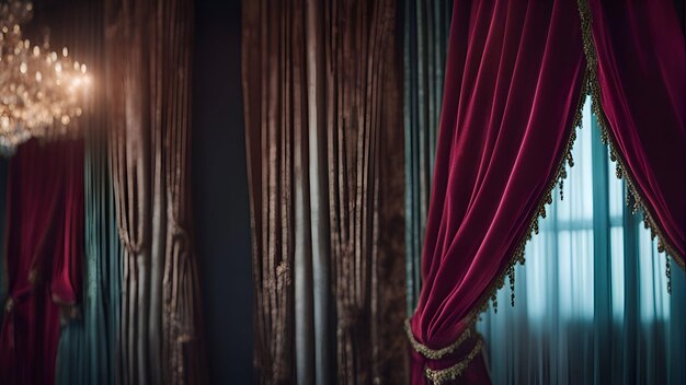 Foto cortina no interior do quarto design de interiores de luxo