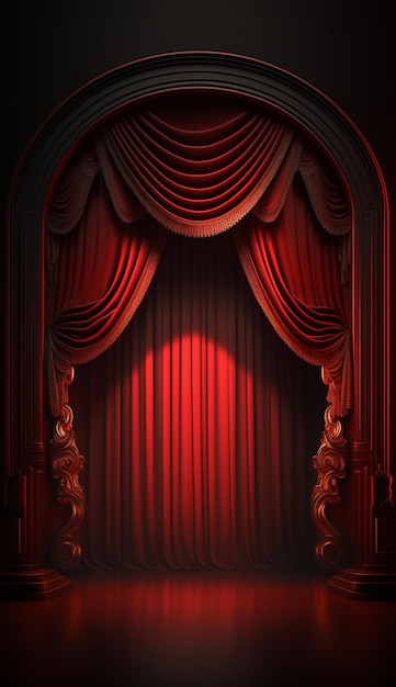 Una cortina roja con la palabra "la palabra" en ella.