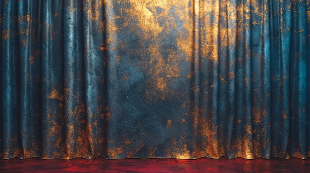 Foto cortina rojo-azul en el fondo de textura de tela del escenario