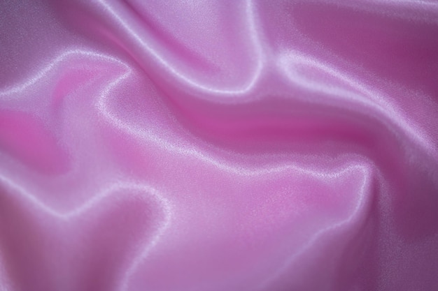 Cortina de tela de tela sedosa de satén rosa abstracto con fondo de pliegues ondulados de pliegue