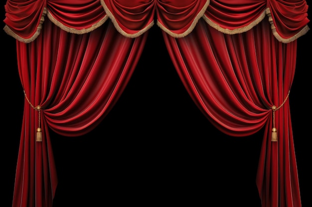 La cortina de terciopelo rojo del teatro genera Ai