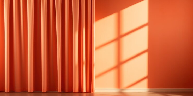 Las cortinas brillantes añaden un toque de color a la habitación