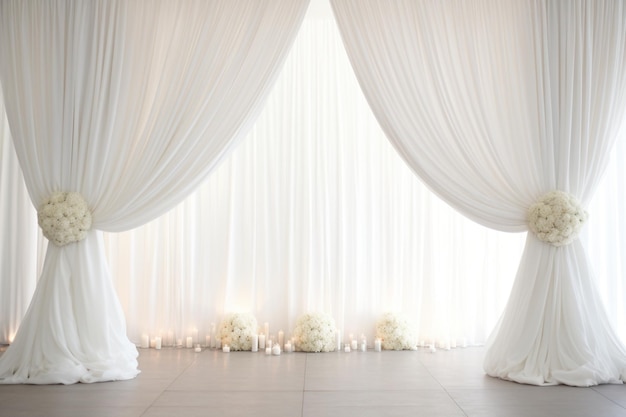 cortinas de casamento em branco