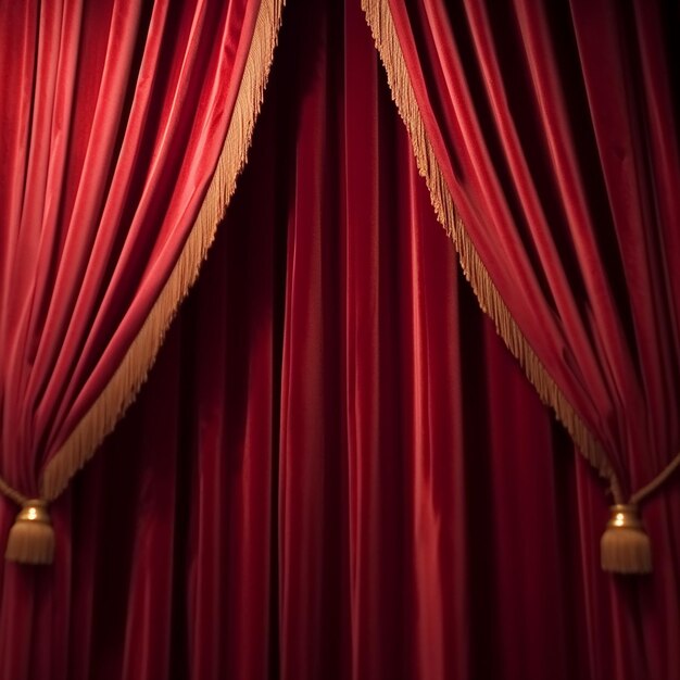 Foto cortinas de palco vívidas, fundos vermelhos dramáticos para teatro e apresentações