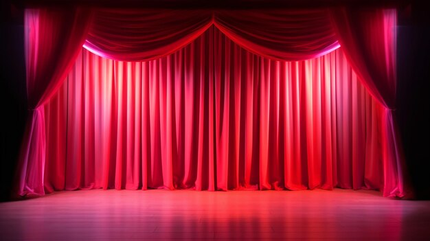 Cortinas de palco vívidas, fundos vermelhos dramáticos para teatro e apresentações