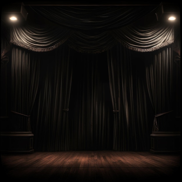 cortinas elegantes no palco